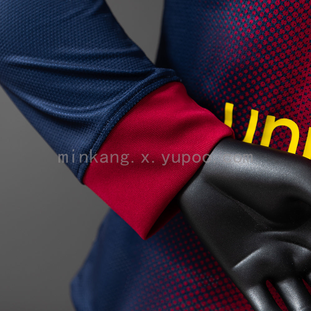 Barcelona 12/13 Home Long Sleeve Player Version Retro Jersey S-3XL