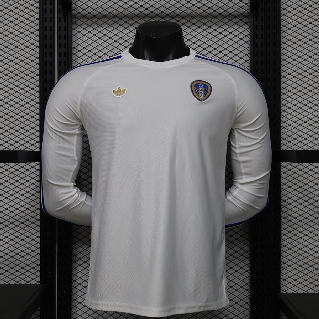 Leeds United 2025/26 White Casual Long SLeeve Jersey Player Version