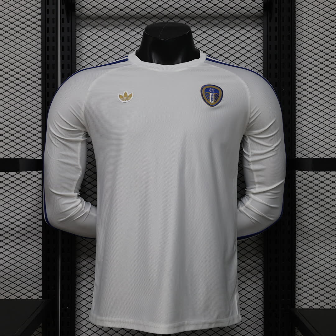 Leeds United 2025/26 White Casual Long SLeeve Jersey Player Version