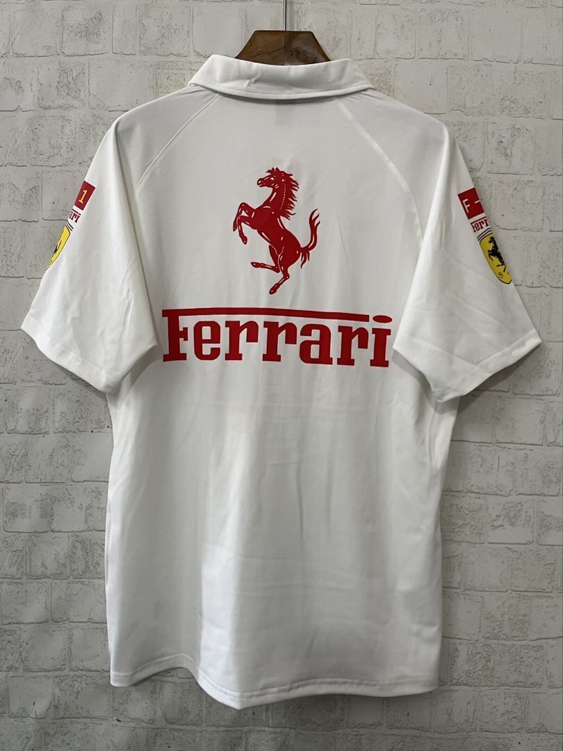 Ferrari 2025 white F1 polo S-3XL