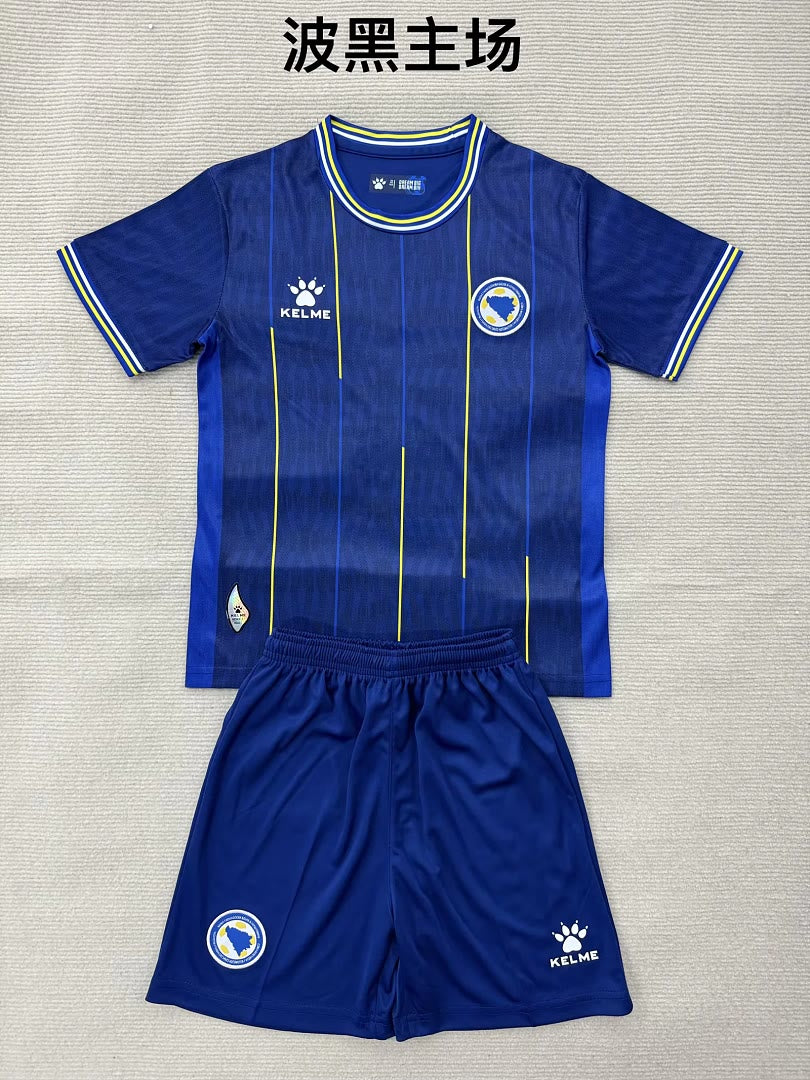 Kid Kit Bosnia and Herzegovina 2026 World Cup Home Soccer Jersey Size 16-28