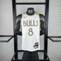 Season 2025 Chicago Bulls White No.8 LAVINE NBA Jersey