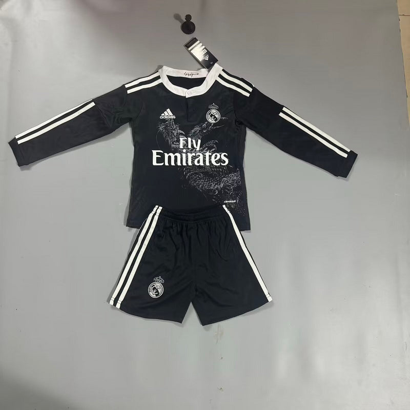 14-15 Real Madrid third black long sleeve retro kid kit