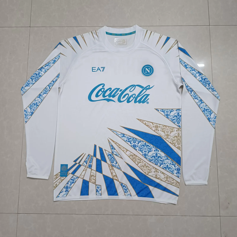 25-26 Napoli white training long sleeves jersey