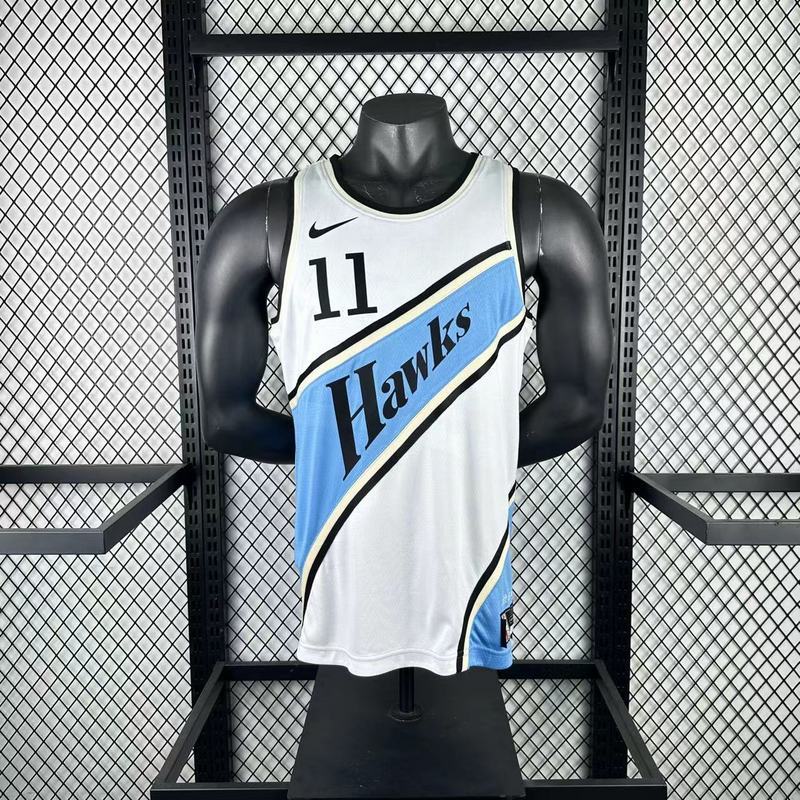 Season 2025 Atlanta Hawks White No. 11 YOUNG NBA Jersey