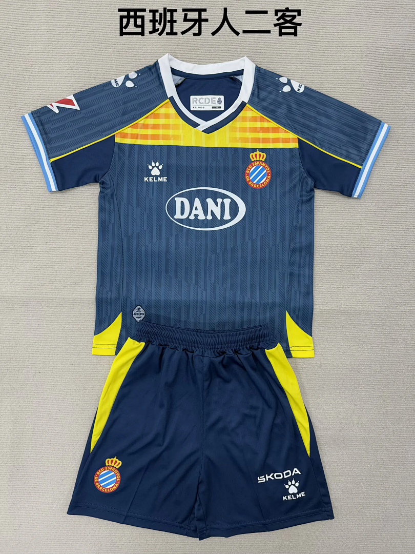 kids kit Espanyol 2025/26 third soccer jersey size 16-28