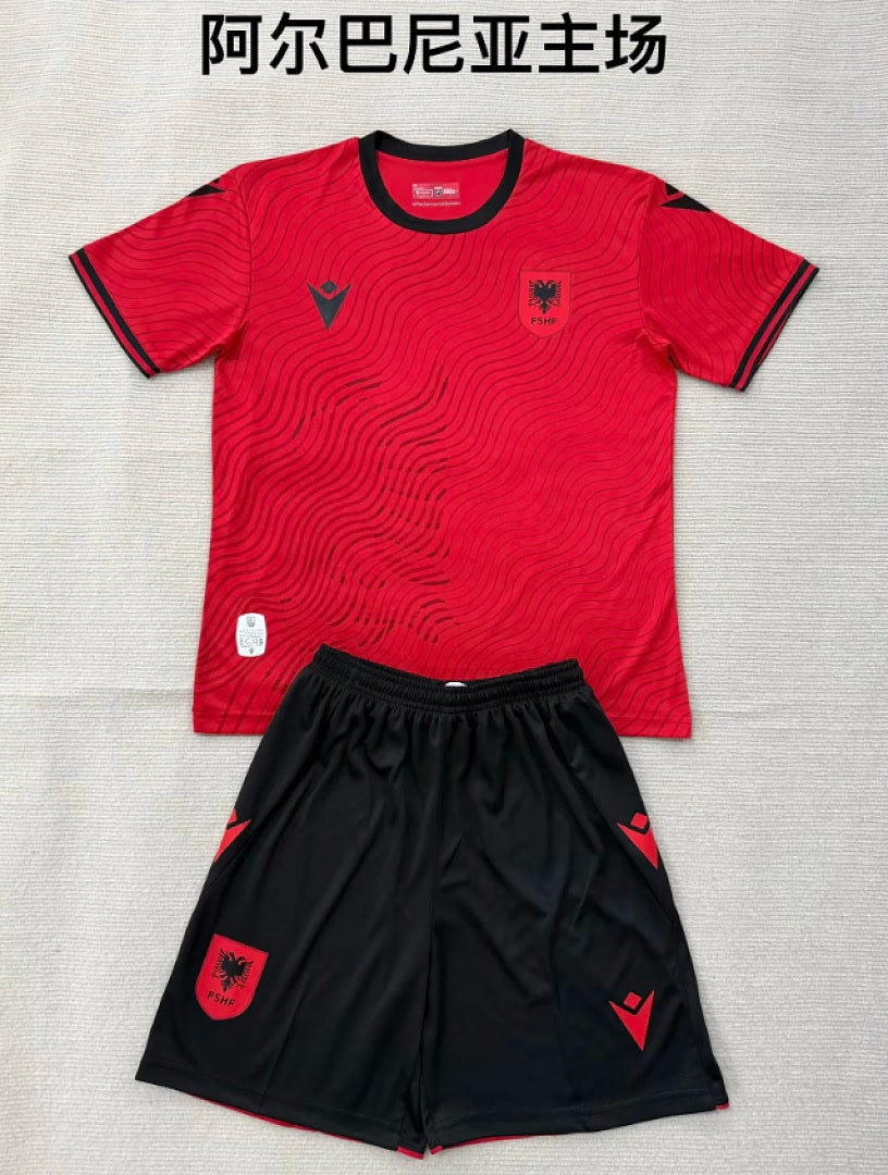 Albania 2026 Home World Cup Kids Kit Size 16-28