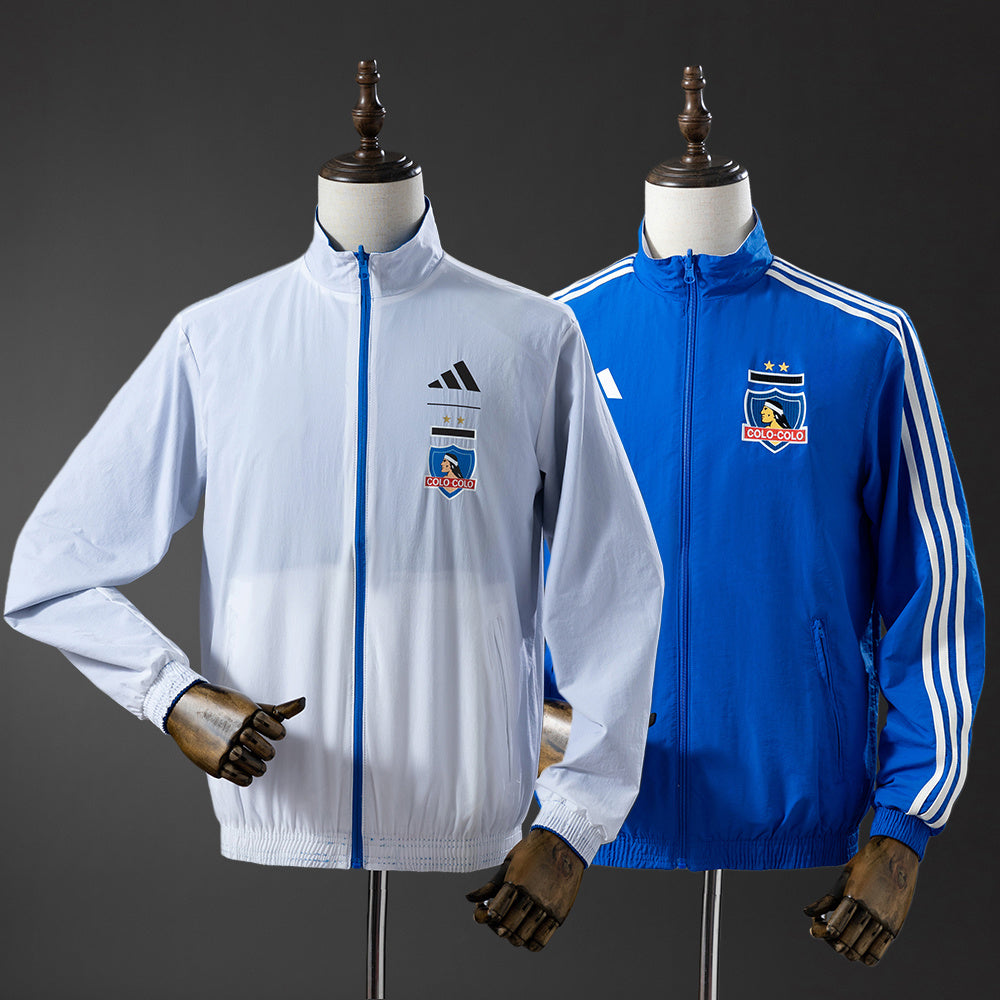 Colo Colo Reversible Jacket Windbreaker - White &amp; Blue S-XXL