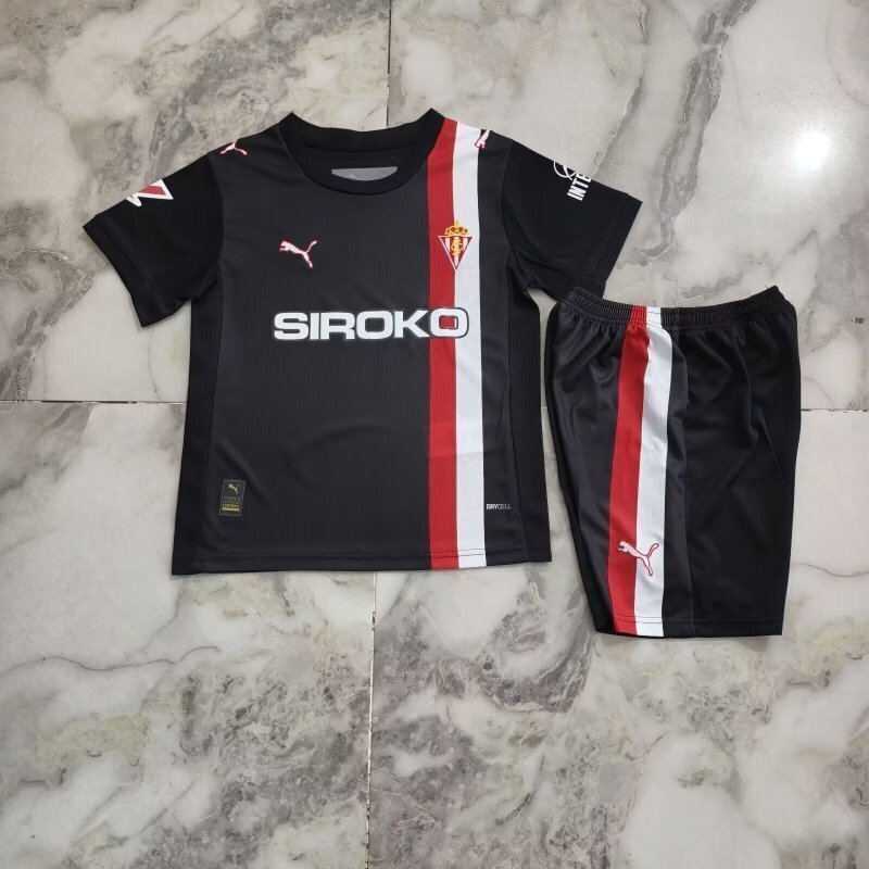 Sporting de Gijon 2025/26 Away Kids Kit