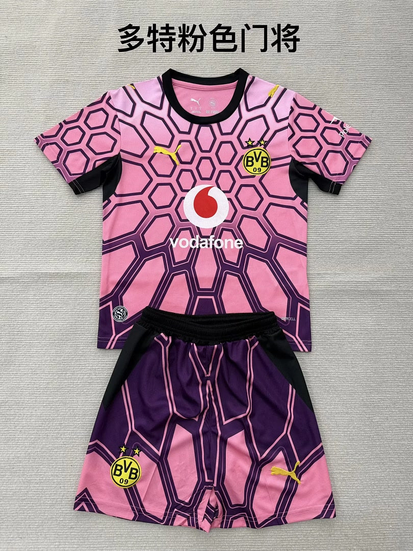 Kids Kit Borussia Dortmund 2026/27 Pink Goalkeeper Soccer Jersey 16-28