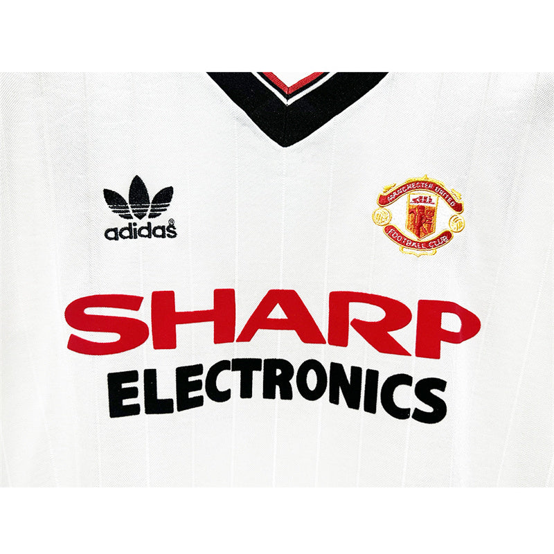 82-83 Manchester United away white long sleeve retro jersey
