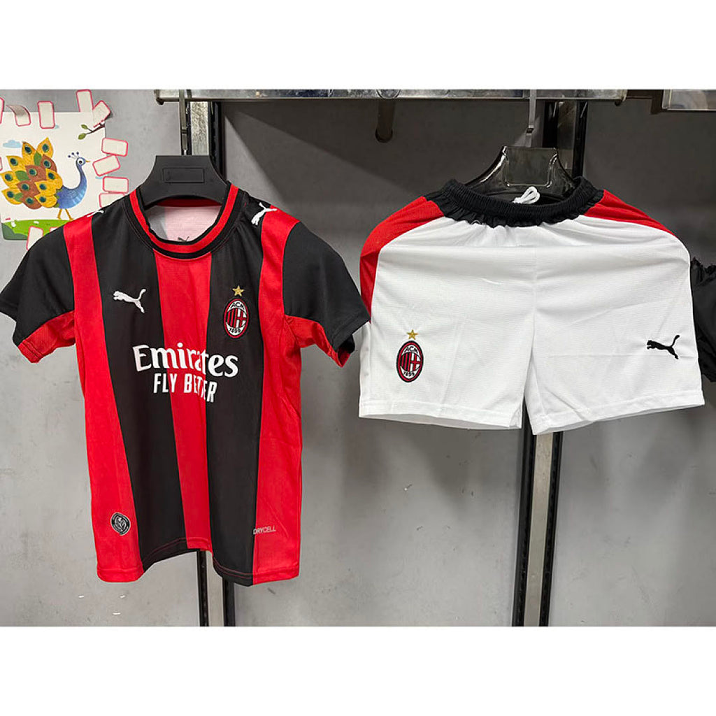 AC Milan 2026/27 Home Kids kit With White Shorts Size16-28
