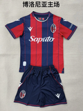 kids kit Bologna 2025/26 Home soccer jersey size 16-28