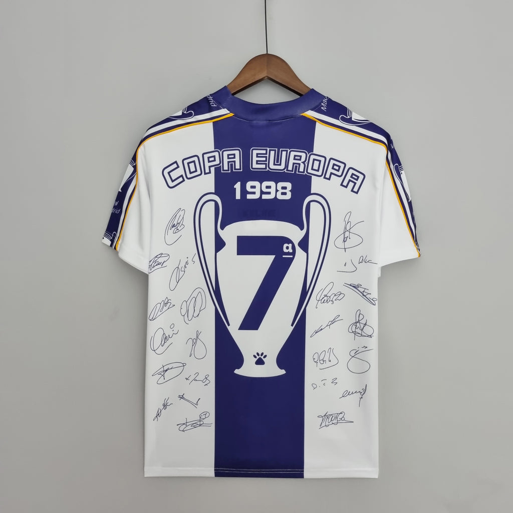 Retro 97-98 Real Madrid Champions League 7 Champions Commemorative Edition S-XXL