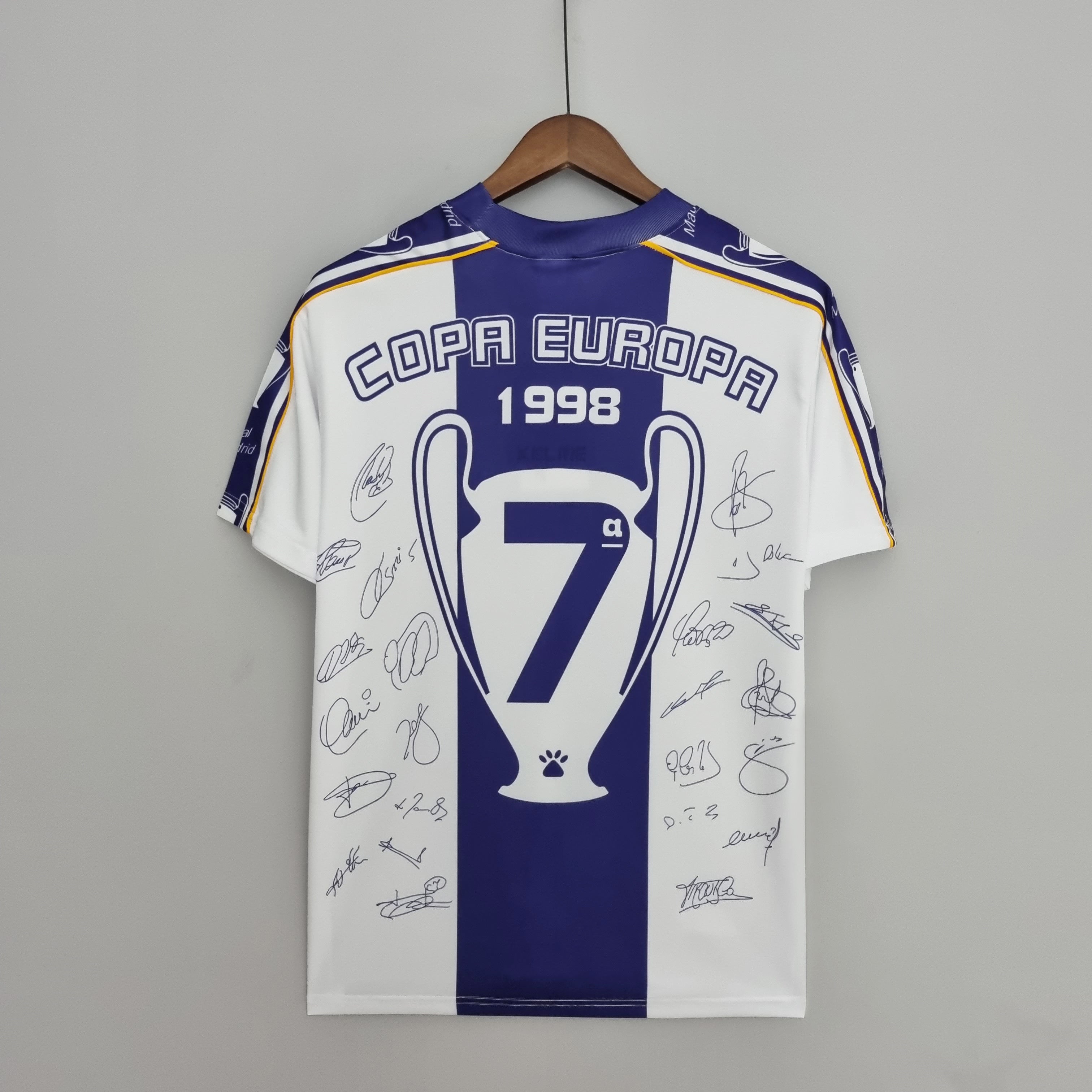Retro 97-98 Real Madrid Champions League 7 Champions Commemorative Edition S-XXL