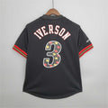 Mitchellness 76ers Black No. 3 Iverson Retro Mesh Short Sleeve