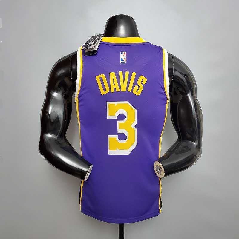 New Lakers Jordan DAVIS#3 Theme Purple Round Neck