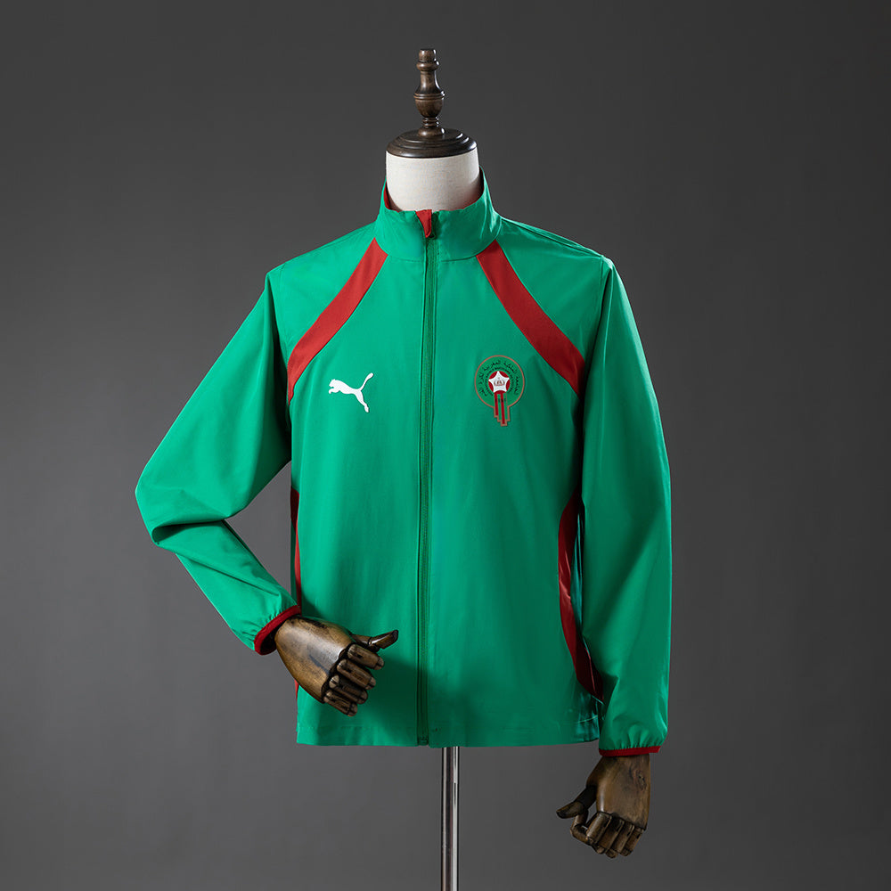 Morocco 2026 Reversible Jacket Windbreaker - Red &amp; Green S-3XL
