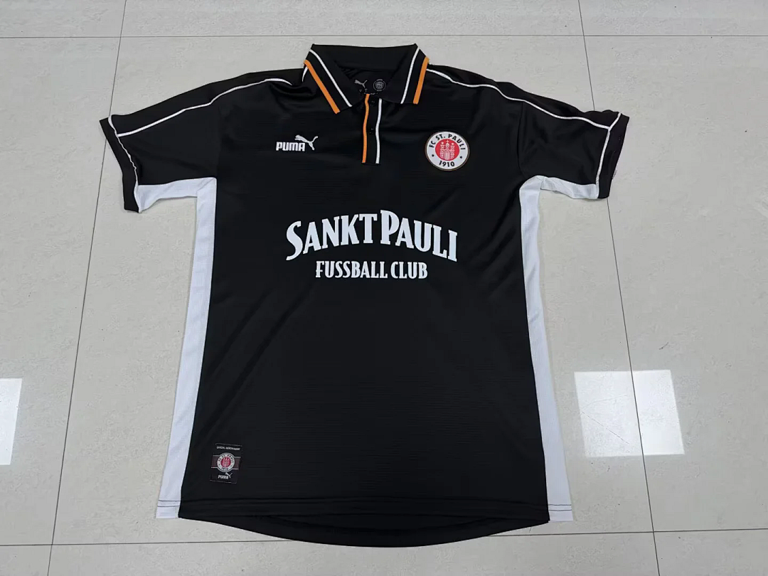 FC St. Pauli 2025/26 Retro Model black soccer jersey size S-4XL