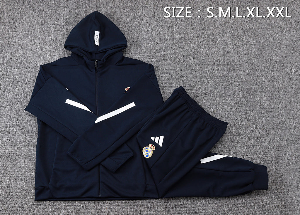 Real Madrid 2025/26 Black Hoodie Suit S-2XL