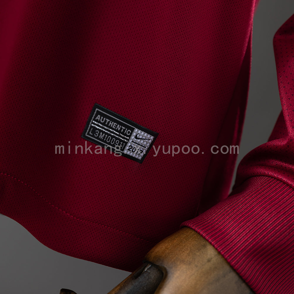 Retro Long Sleeve Roma 17/18 Home S-XXL