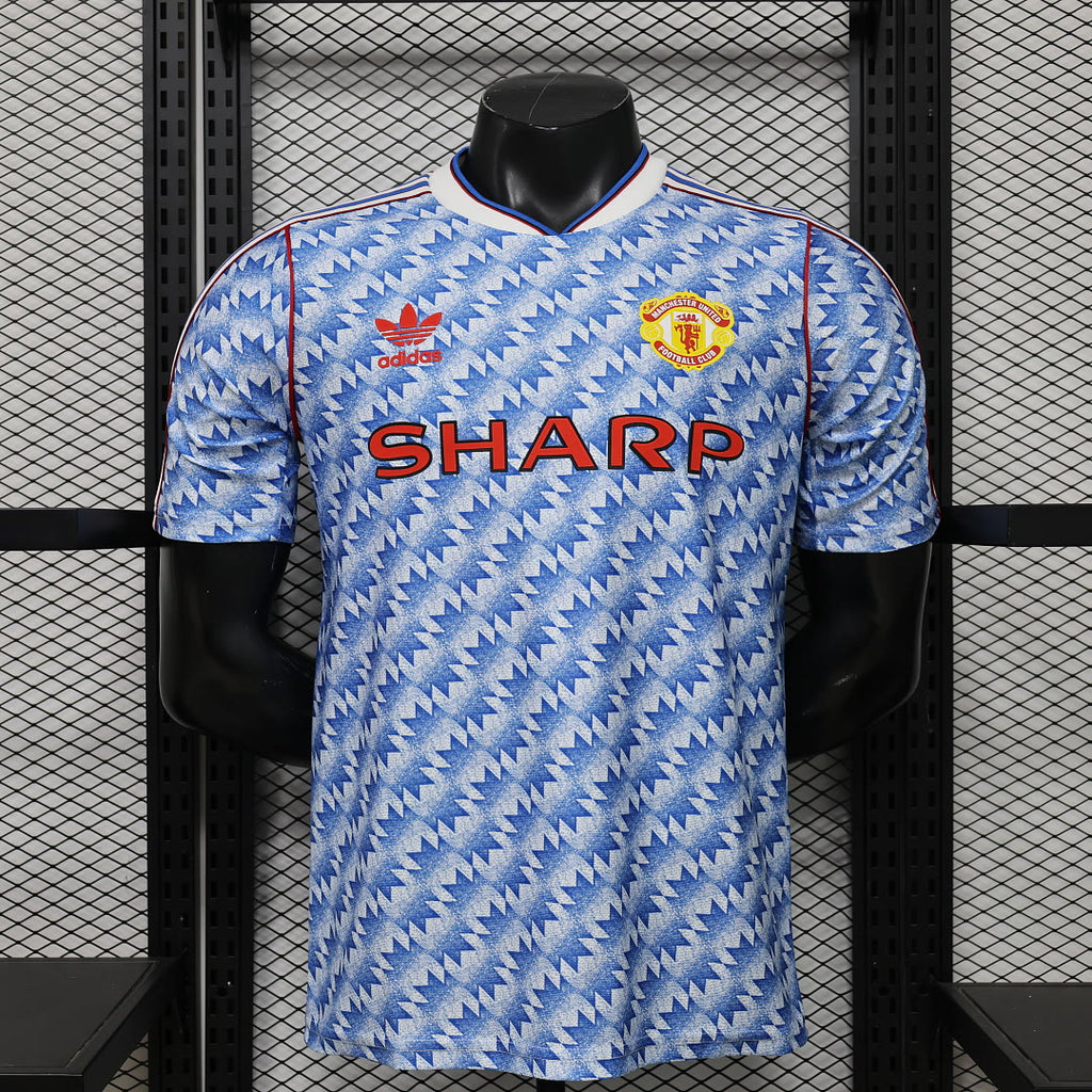 Manchester United 2025/26 Blue Retro Version Player Version Jersey S-2XL