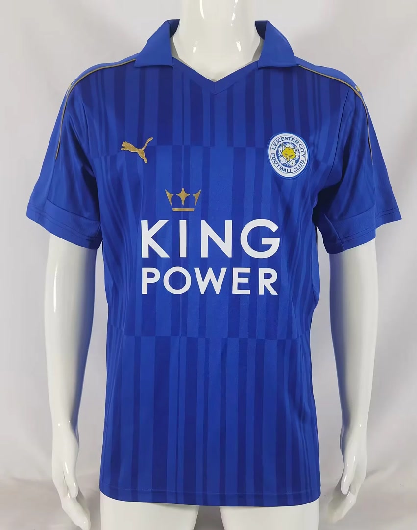 Retro Leicester City 2016/17 Home Soccer Jersey Size S-2XL