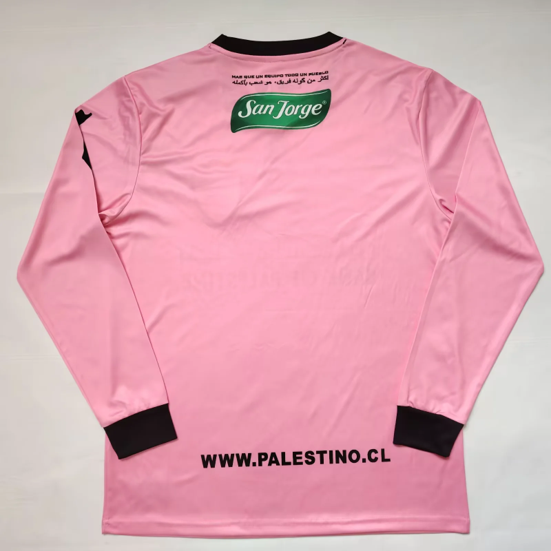 Retro Palestino CD 2022/23 Pink Long Sleeve soccer jersey size S-2XL