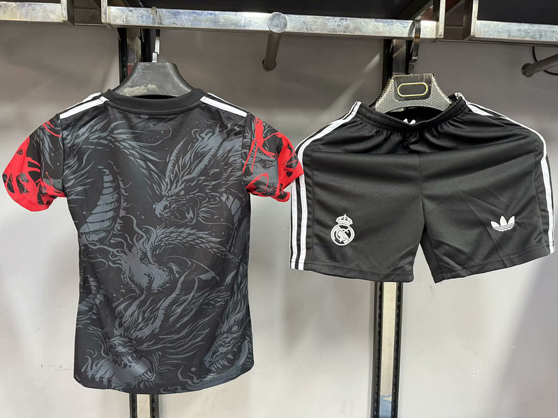 25-26 Real Madrid black and red dragon kid kit size 16-28