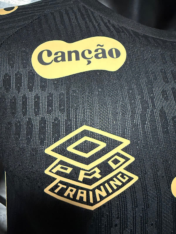 25-26 Santos black with sponsor player version soccer jersey size S-2XL