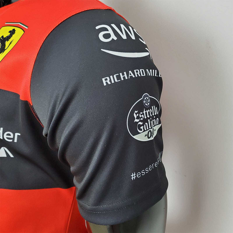 New F1 Formula One; Ferrari racing suit crew neck red