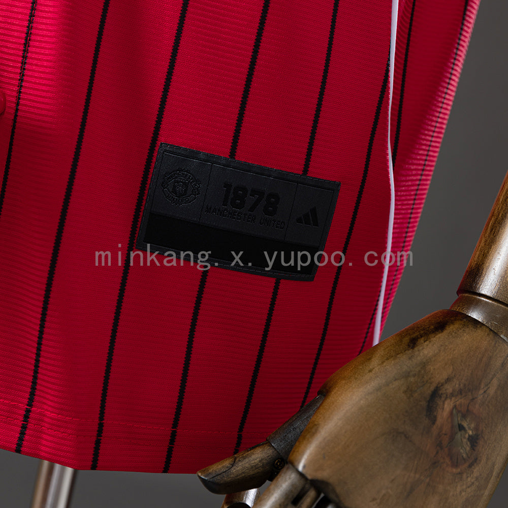 M-U 25/26 US Pack Full-Button Baseball Jersey Red