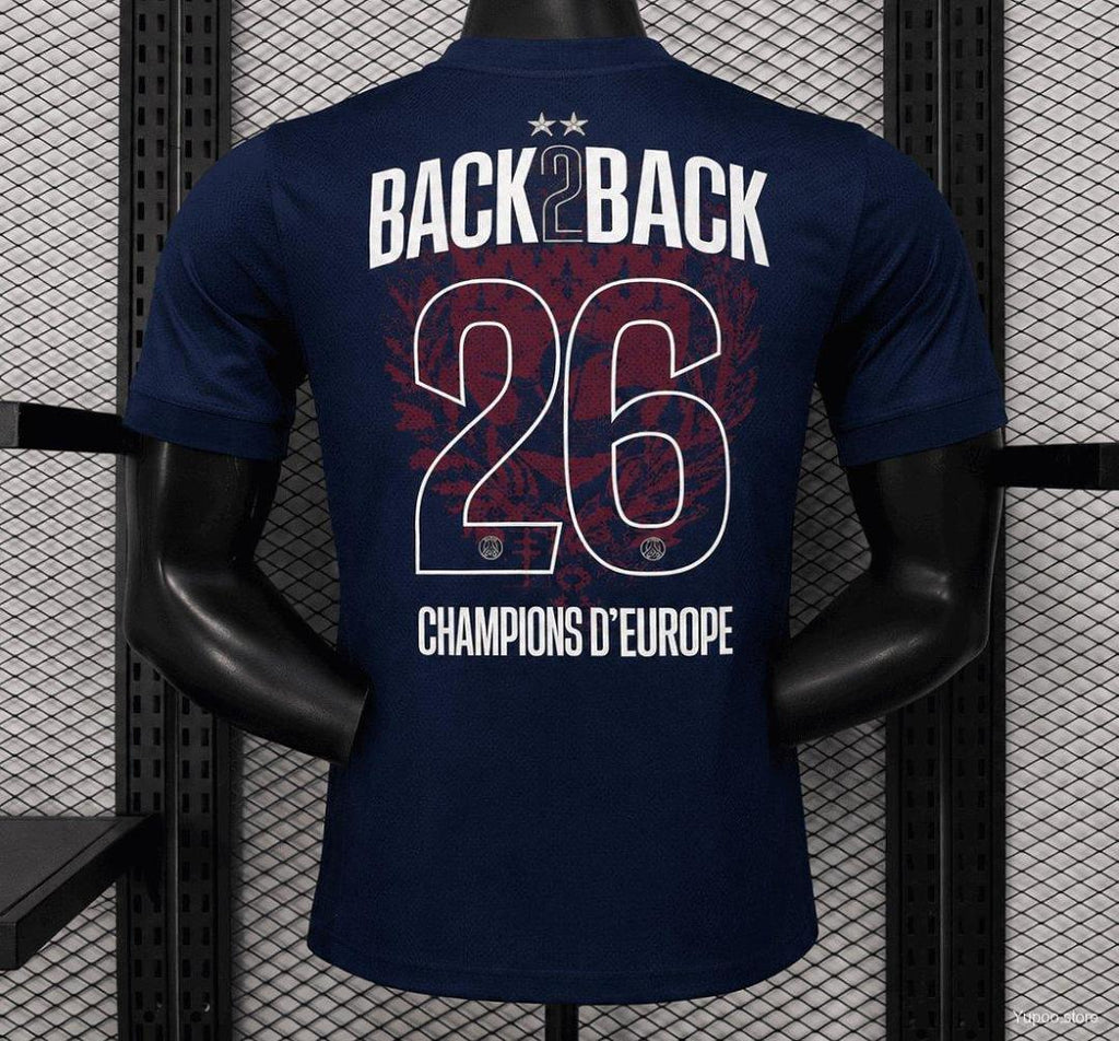2 Star 2025/26 PSG Home Jersey With Champions of Europe 2026