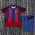 Retro Barcelona 2003/04 home kid kit soccer jerseys