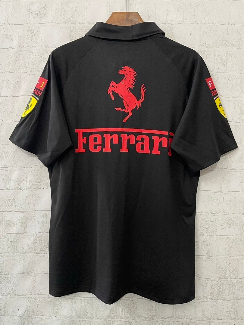 Ferrari 2025 black F1 polo S-3XL