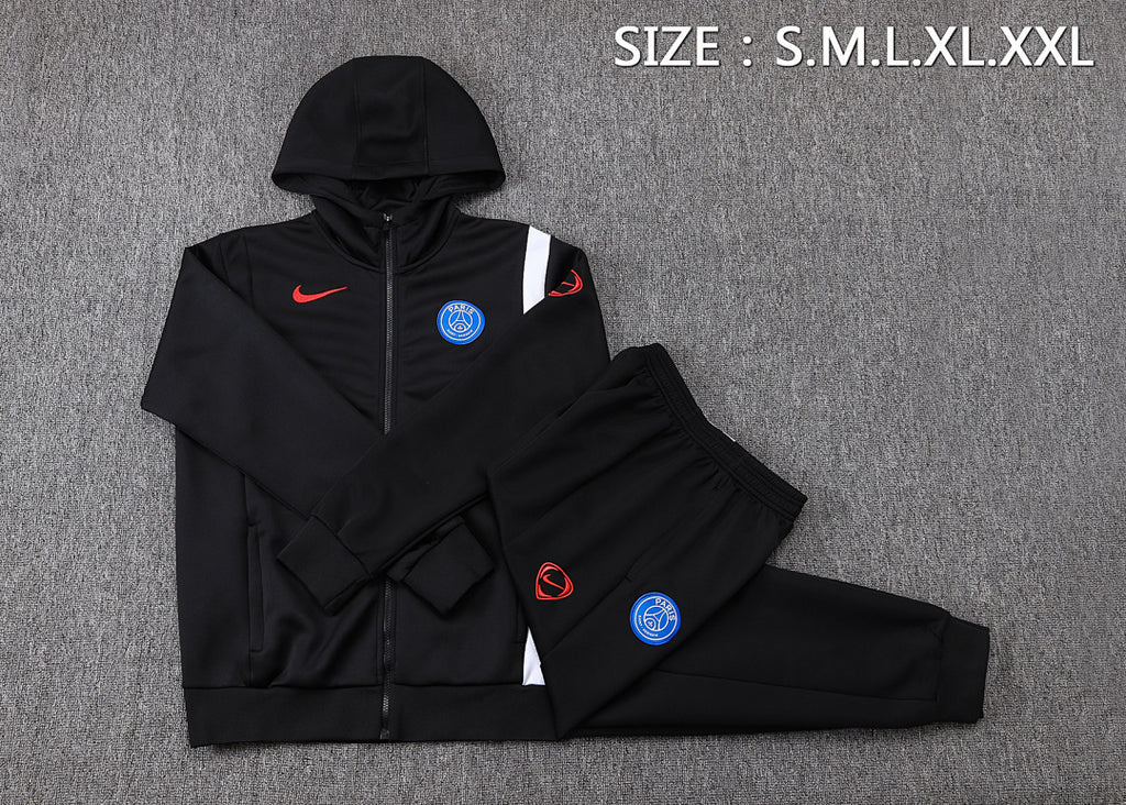 PSG 2025/26 Black Hoodie Suit S-2XL
