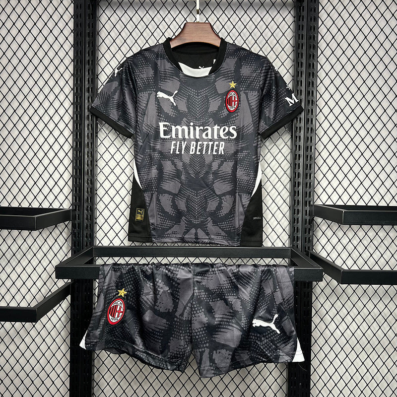 24-25 AC Milan black goalkeeper kid kit
