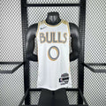Season 2025 Chicago Bulls White No.0 White NBA Jersey