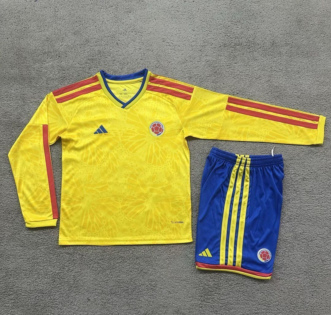 Colombia 2026 World Cup Home Long Sleeve kids Soccer jersey