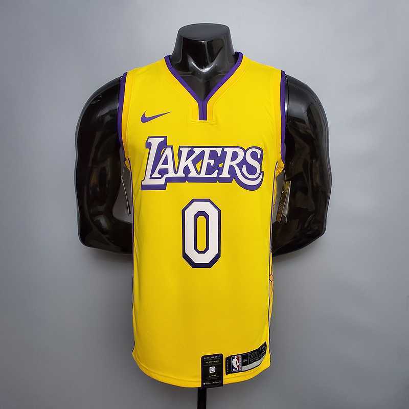 KUZMA #0 Lakers V-neck City Edition yellow