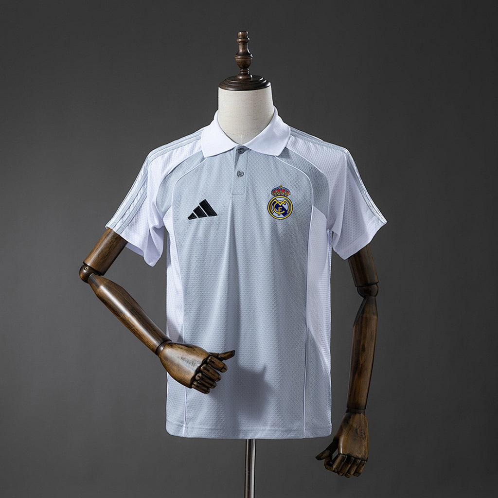 Real Madrid 2025/26 POLO - Grey &amp; White S-XXL