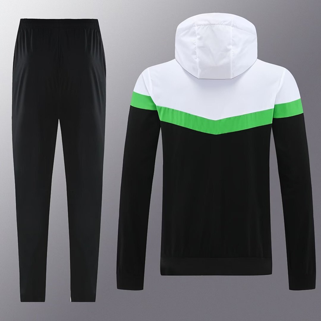 Real Betis 2025/26 Black White Windbreaker Suit Size S-2XL