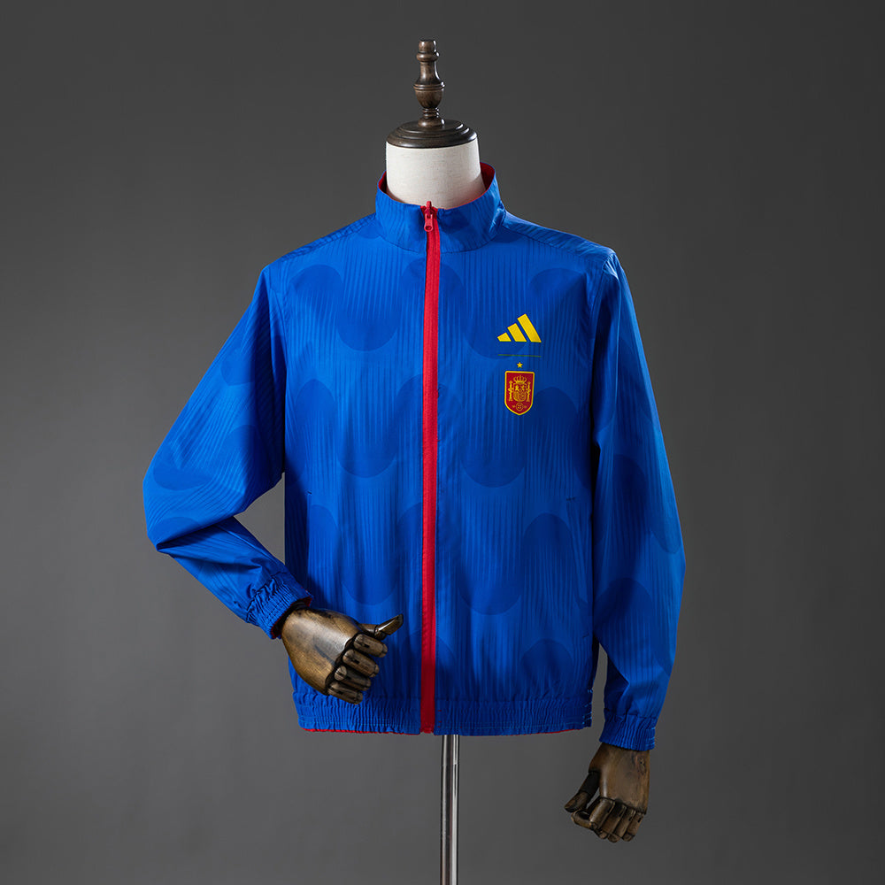 Spain 2026 Reversible Jacket Windbreaker - Red &amp; Blue S-3XL