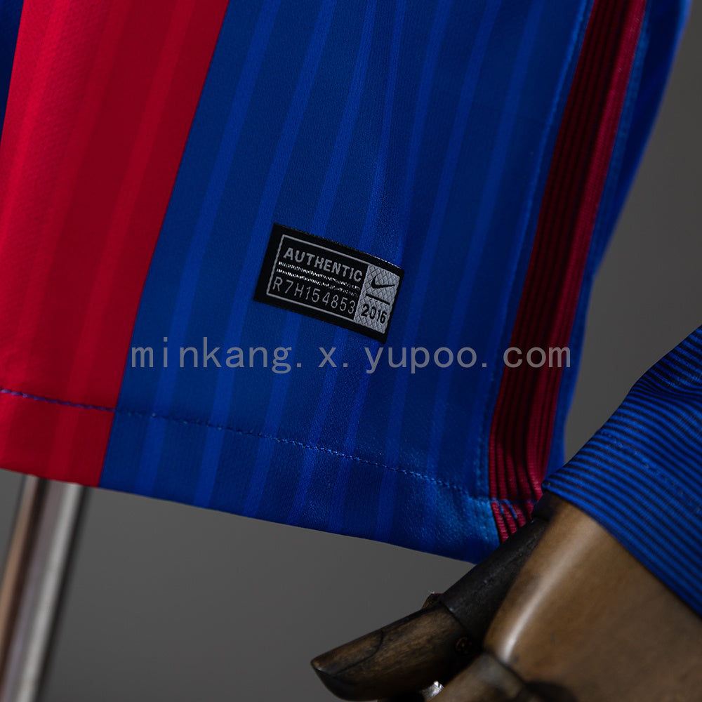 Barcelona 16/17 Home Long Sleeve Retro Jersey S-XXL