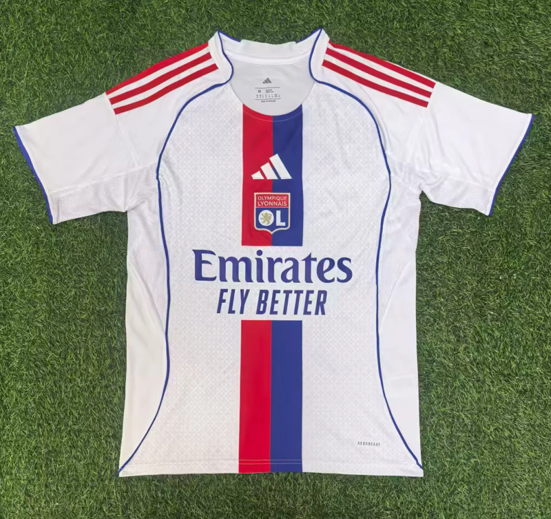 Lyon 2025/26 home soccer jersey size S-4XL