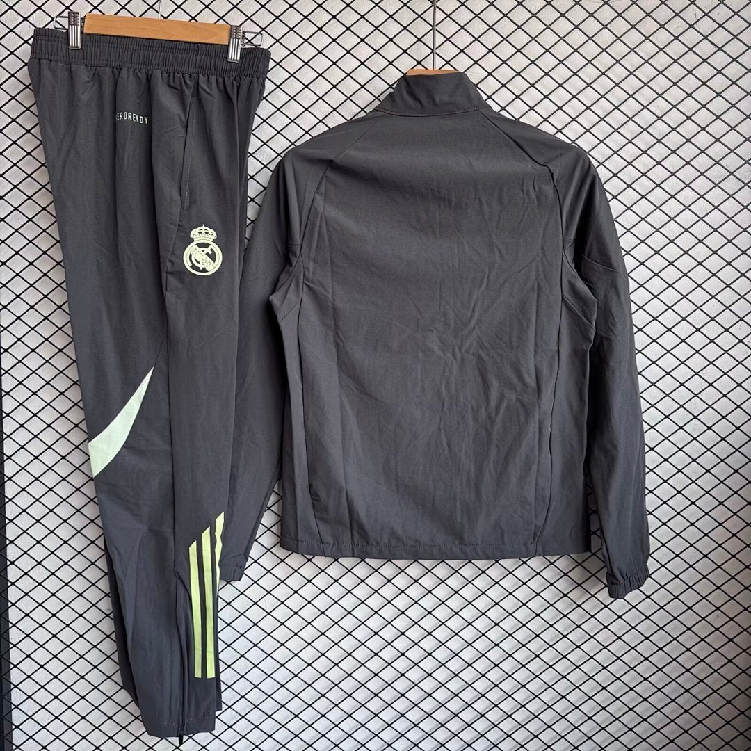 Real Madrid 2025/26 Black Windbreaker Suit Size S-2XL