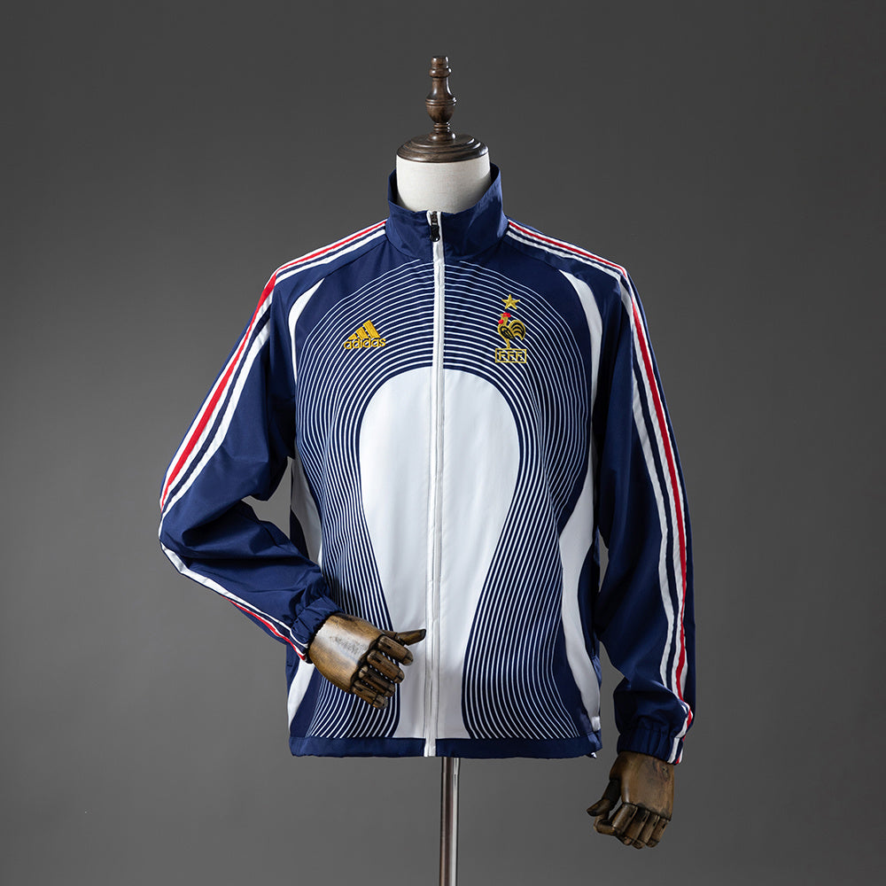 France 05/06 Retro Windbreaker - White &amp; Blue S-XXL