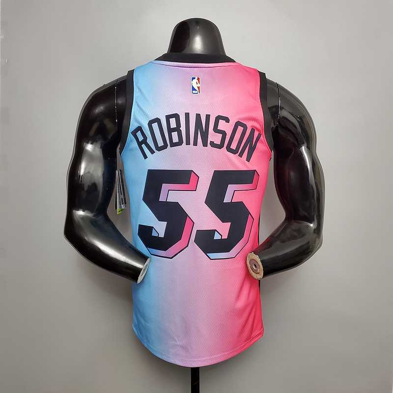 New Miami Heat ROBINSON #55 City Edition Pink Blue Gradient Color