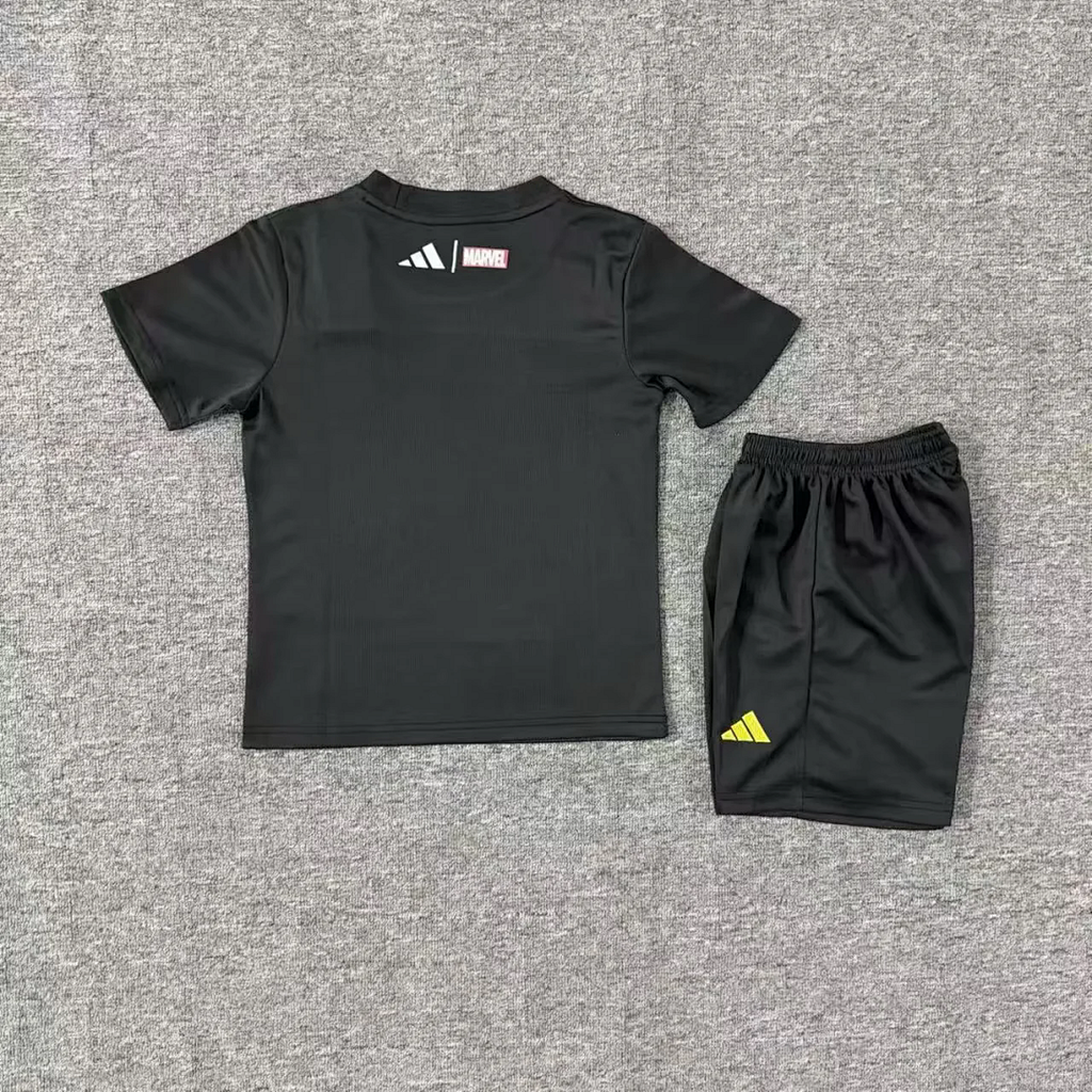 Real Madrid 25/26 Avengers - Pre-Match Black Kids kit Jerseys SIZE 16-28