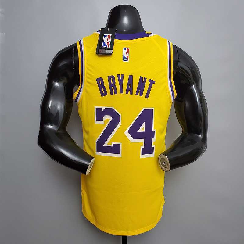 Bryant #24 Lakers Commemorative Edition Round neck yellow
